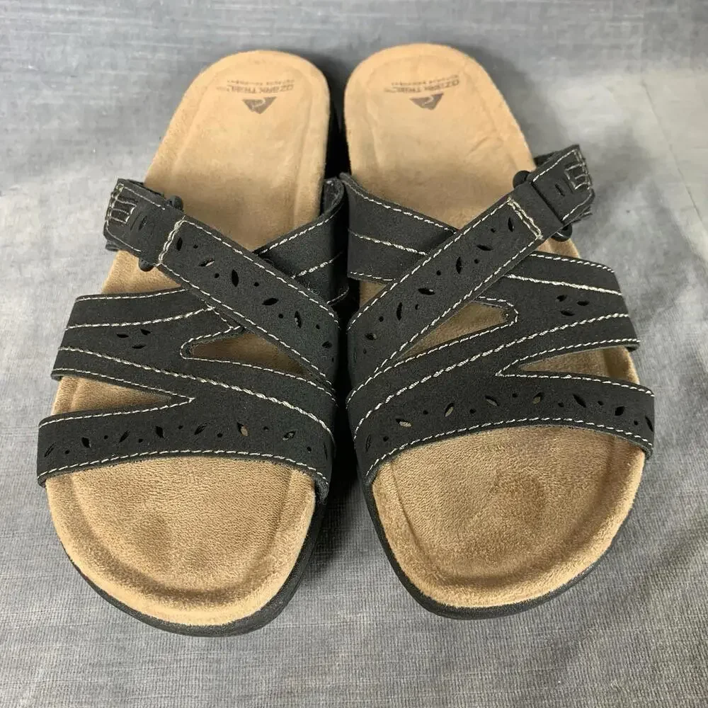 Ozark Trail Womens Size 8 Savannah Black Sandals Slides - Picture 3 of 8